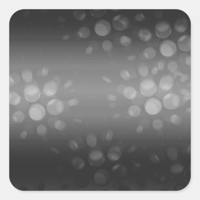 Dotted Bursts Pattern - Black, Gray, White Square Sticker (Front)
