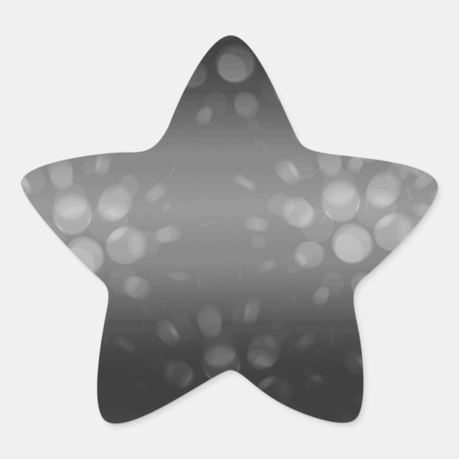 Dotted Bursts Pattern - Black, Gray, White Star Sticker (Front)