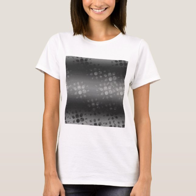 Dotted Bursts Pattern - Black, Gray, White T-Shirt (Front)
