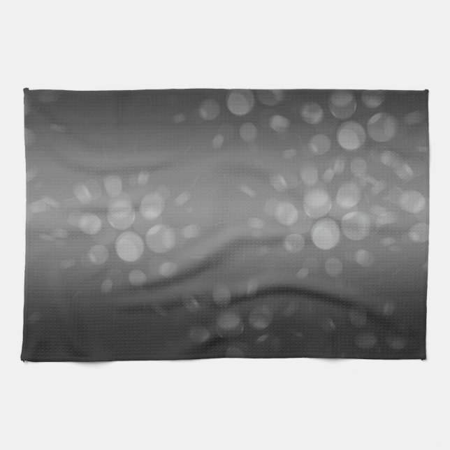 Dotted Bursts Pattern - Black, Gray, White Towel (Horizontal)
