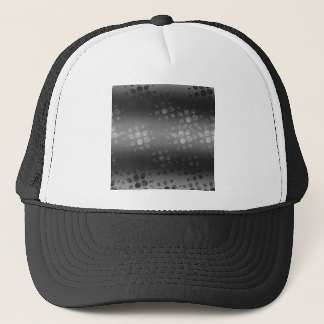 Dotted Bursts Pattern - Black, Gray, White Trucker Hat (Front)