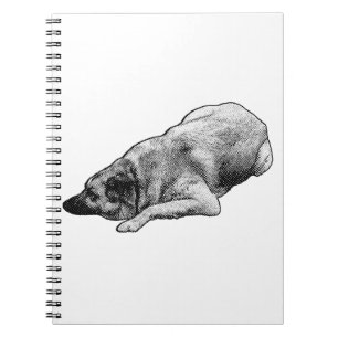 Dotted Calm Dog Inspires Quiet Holiday Journaling Notebook