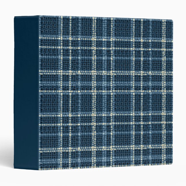 Dotted checkered pattern. Gray-blue. 3 Ring Binder (Front/Spine)