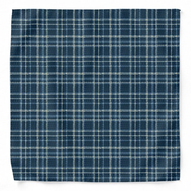 Dotted checkered pattern. Gray-blue. Bandana (Front)