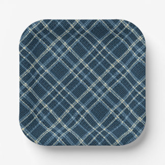 Dotted checkered pattern. Gray-blue. Paper Plates