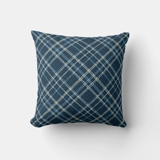 Dotted checkered pattern. Gray-blue. Throw Pillow (Front)