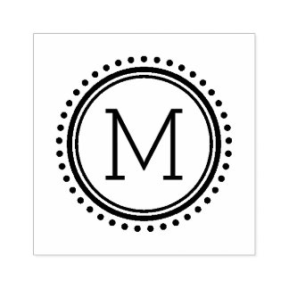 Dotted Circle Family Monogram Stamp