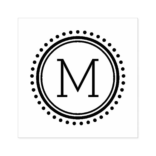 Dotted Circle Family Monogram Stamp