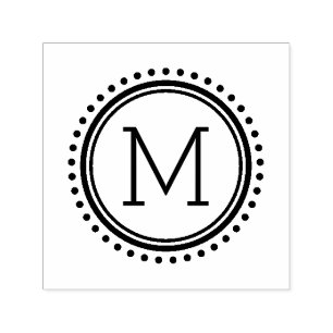 Dotted Circle Family Monogram Stamp