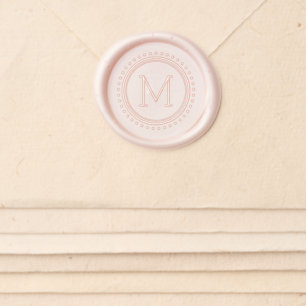 Dotted Circle Monogram Wax Seal Sticker