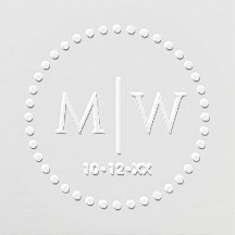 Dotted Dots Round Frame Two Initial Wedding Monogr