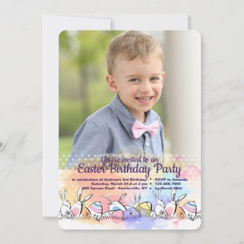 Dotted Easter Photo Invitation