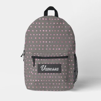 Dotted Faux Glitter Printed Backpack