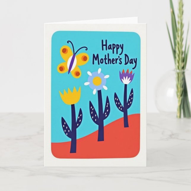 Dotted Floral Happy Day Card (Front)