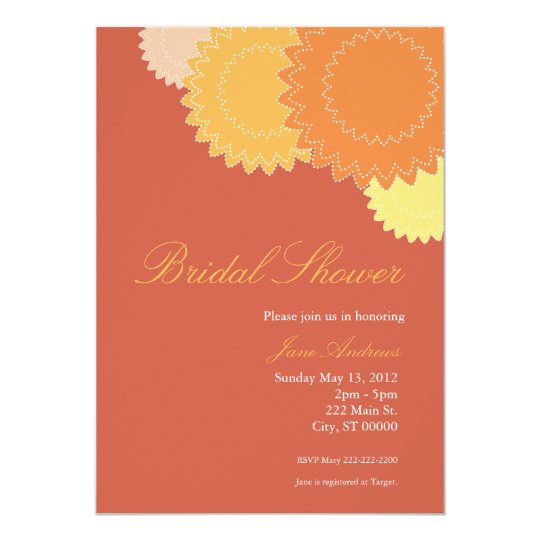 Dotted Flowers - Orange, Yellow Card