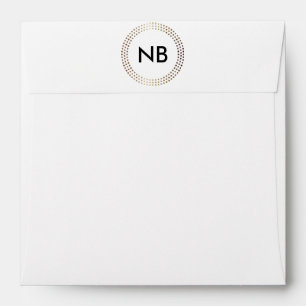Dotted Gold Circles Modern Dot Invitation Envelope