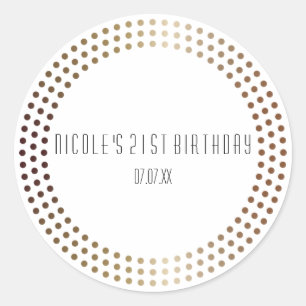 Dotted Gold Circles Modern Dots Custom Favor Classic Round Sticker