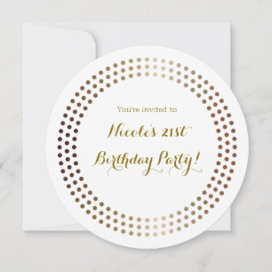 Dotted Gold Circles Modern Dots Glam Invitations
