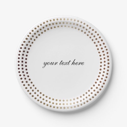 Dotted Gold Circles Modern Dots Party Plates