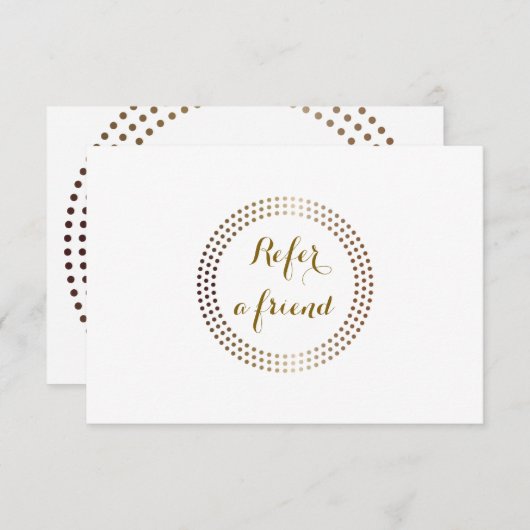 Dotted Gold Circles Modern Dots Referral Card (Front/Back)