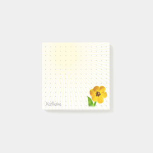 Dotted Grid - Cute Yellow Tulip Floral Photography Post-it Notes