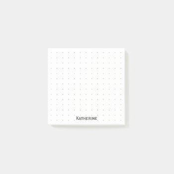 Dotted Grid Your Name Corporate Minimalist Black Post-it Notes by NancyTrippPhotoGifts at Zazzle