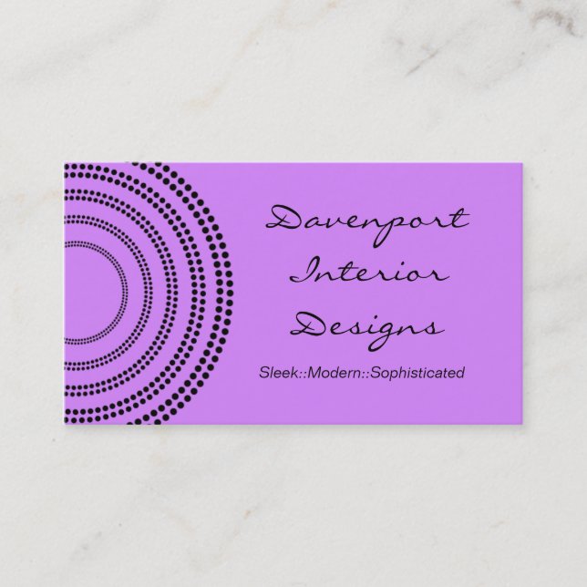 Dotted Half Moons Business Card, Lavender Card (Front)