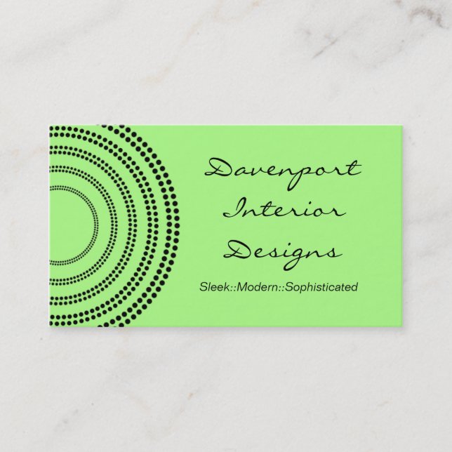 Dotted Half Moons Business Card, Mint Green Card (Front)
