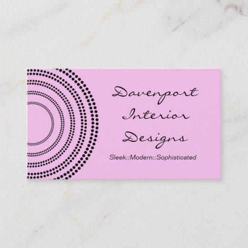 Dotted Half Moons Business Card, Pink Blush