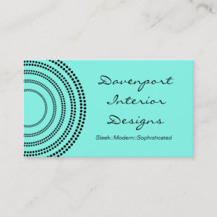 Dotted Half Moons Business Card, Turquoise Business Card