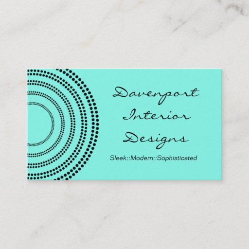 Customizable Dotted Half Moons Business Card, Turquoise