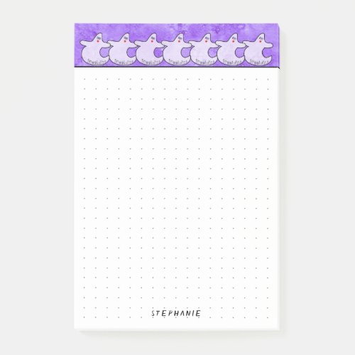 Dotted  Halloween Cute Diva Ghost Purple Post_it Notes