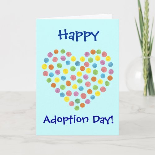 dotted heart Happy Adoption Day Card