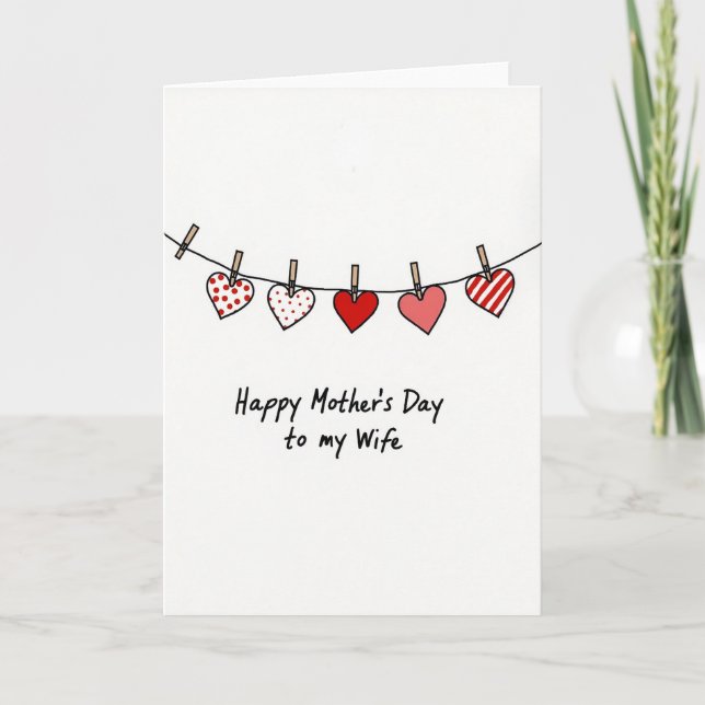 Dotted Hearts Mothers Day Card (Front)