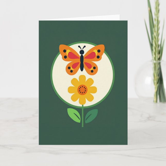 Dotted Insect Floral Art Card (Front)