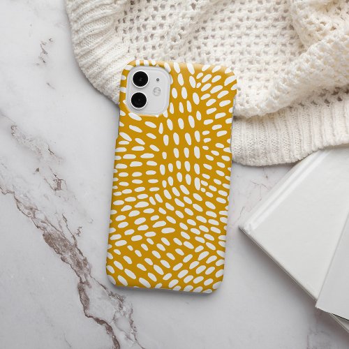 Dotted lines burnt yellow pattern iPhone 13 case