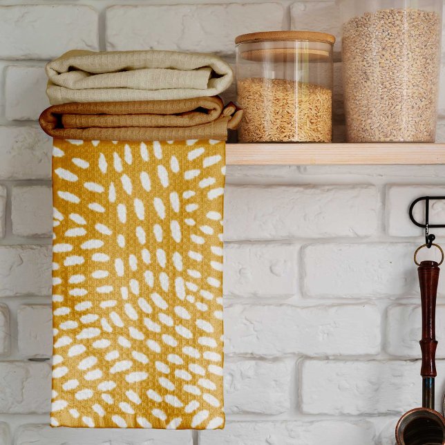 Dotted lines burnt yellow pattern kitchen towel (Creator Uploaded)