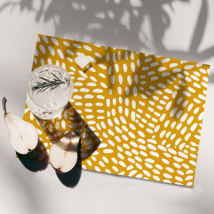 Dotted lines burnt yellow pattern placemat