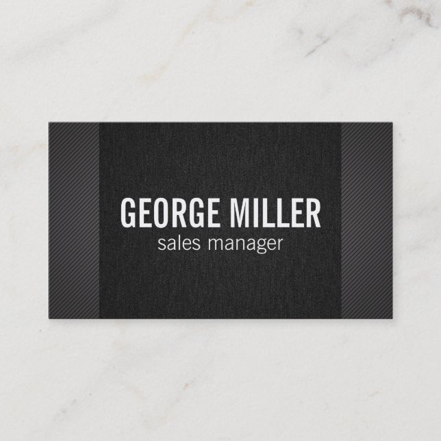 Dotted / Lines / texture (black) Business Card (Front)