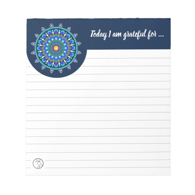 Dotted mandala notepad | Gratitude Notepad | lined (Front)