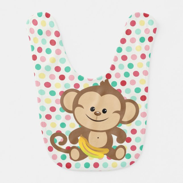 Dotted Monkey With Banana Bib (Front)