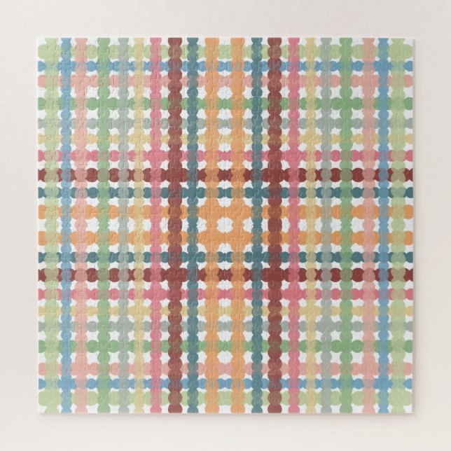 Dotted Pastel Plaid Pattern  Jigsaw Puzzle (Vertical)