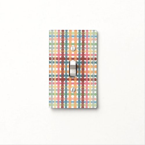 Dotted Pastel Plaid Pattern  Light Switch Cover