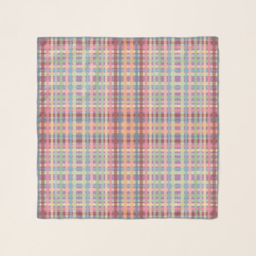 Dotted Pastel Plaid Pattern  Scarf