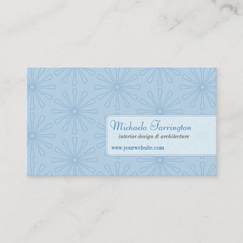 Dotted Petals Powder Blue Business Card