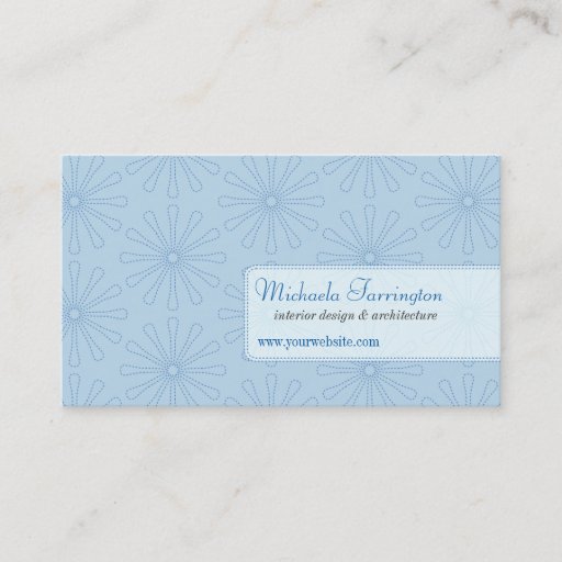 Customizable Dotted Petals Powder Blue Business Card