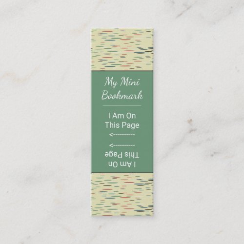 Dotted Speckle Simple Pattern Mini Marker Green Mini Business Card