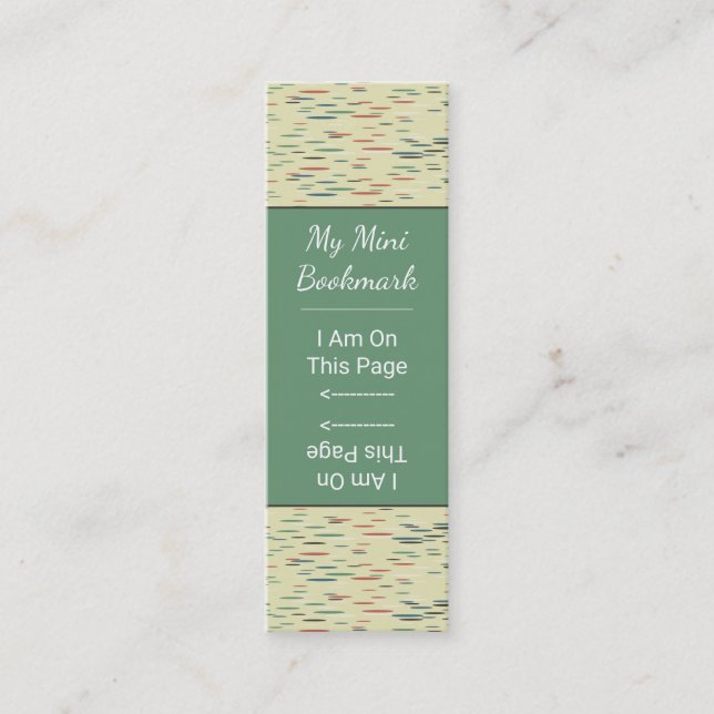 Dotted Speckle Simple Pattern Mini Marker Green Mini Business Card (Front)