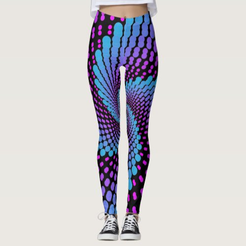 Dotted Spiral Vortex Shapes and Patterns Tank Top Leggings