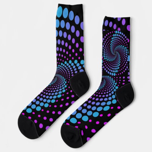 Dotted Spiral Vortex Shapes and Patterns Tank Top Socks